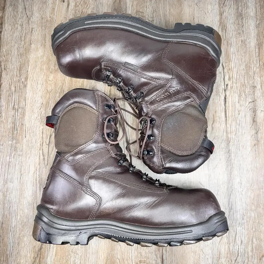 Red Wing Leather 8” Insulated Work Boot Sz11 Extra Wide Brown 800g lace up Steel
